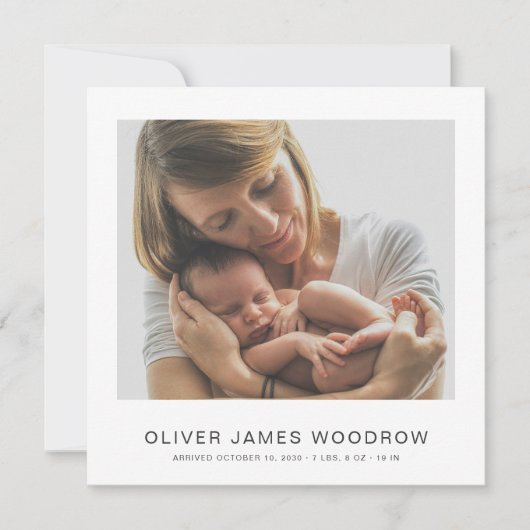 Minimalist 4 Photos Collage Birth Announcement (正面)