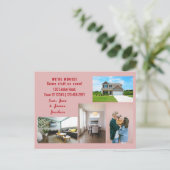 Minimalist 4 Photos We Moved Moving Announcement ポストカード (スタンド正面)