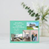 Minimalist 4 Photos We Moved Moving Announcement ポストカード (スタンド正面)