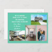 Minimalist 4 Photos We Moved Moving Announcement ポストカード (正面/裏面)