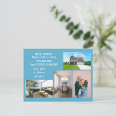 Minimalist 4 Photos We Moved Moving Announcement ポストカード (スタンド正面)