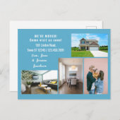 Minimalist 4 Photos We Moved Moving Announcement ポストカード (正面/裏面)