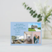 Minimalist 4 Photos We Moved Moving Announcement ポストカード (スタンド正面)