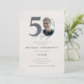 Minimalist 50th Year Birthday Invitation 招待状 (スタンド正面)