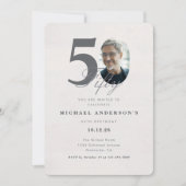 Minimalist 50th Year Birthday Invitation 招待状 (正面)