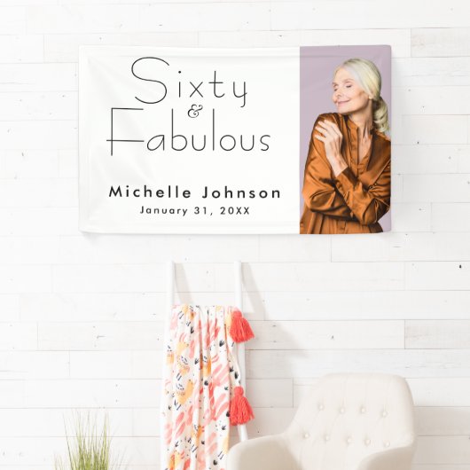 Minimalist 60 & Fabulous 60th Birthday Party 横断幕 (インサイチュ)