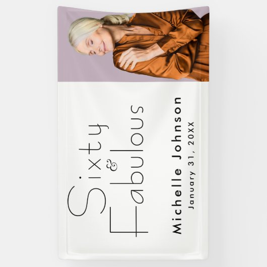 Minimalist 60 & Fabulous 60th Birthday Party 横断幕 (縦)