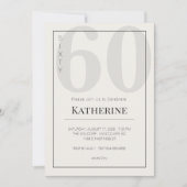 Minimalist 60th Milestone Birthday Celebration 招待状 (正面)