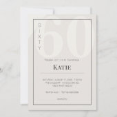 Minimalist 60th Milestone Birthday Celebration 招待状 (正面)