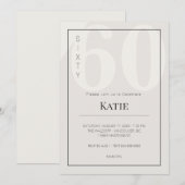 Minimalist 60th Milestone Birthday Celebration 招待状 (正面/裏面)