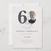 Minimalist 60th Year Birthday Invitation 招待状 (正面)