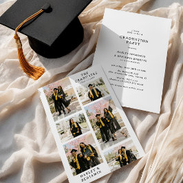 Minimalist 6 Photo Collage Joint Graduation Party 招待状