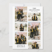 Minimalist 6 Photo Collage Joint Graduation Party 招待状 (正面)