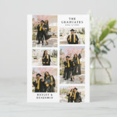 Minimalist 6 Photo Collage Joint Graduation Party 招待状 (スタンド正面)