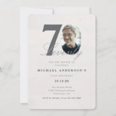 Minimalist 70th Year Birthday Invitation 招待状 (正面)
