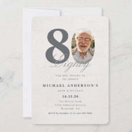 Minimalist 80th Year Birthday Invitation 招待状