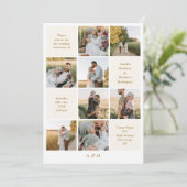 Minimalist 9 Photo Ivory White Wedding Invitation 招待状 (スタンド正面)