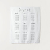 Minimalist 9 Table Wedding Seating Chart タペストリー (正面)