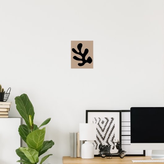 Minimalist Abstract Algae Matisse Style ポスター (ホームオフィス)