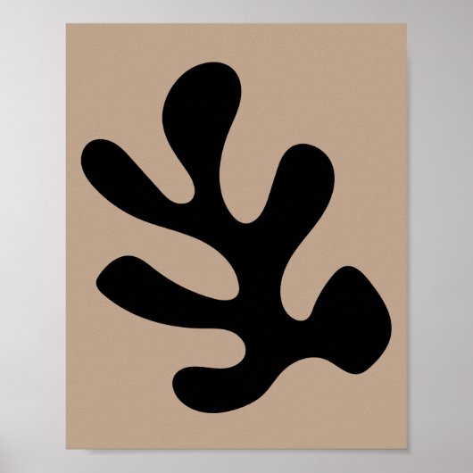 Minimalist Abstract Algae Matisse Style ポスター (正面)