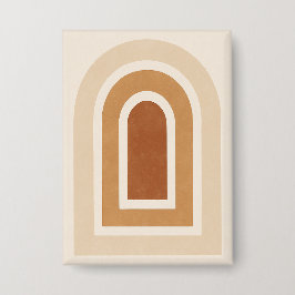 Minimalist Abstract Arch Print - Earth Tones 缶バッジ