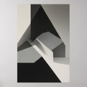 Minimalist Abstract Black White Gray ポスター (正面)