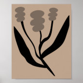 Minimalist Abstract Botanical Matisse Style ポスター (正面)