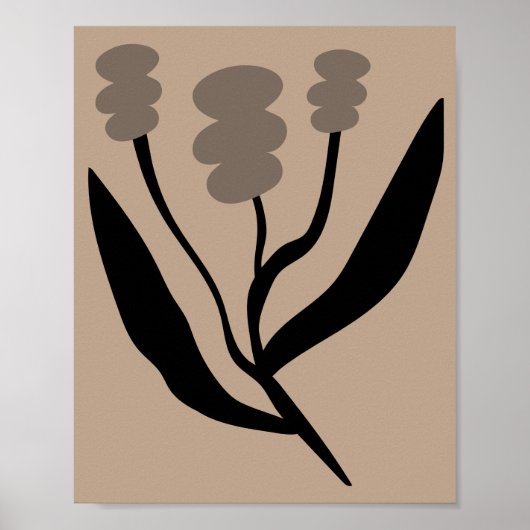 Minimalist Abstract Botanical Matisse Style ポスター (正面)