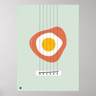 Minimalist Abstract Egg poster with Bass design ポスター