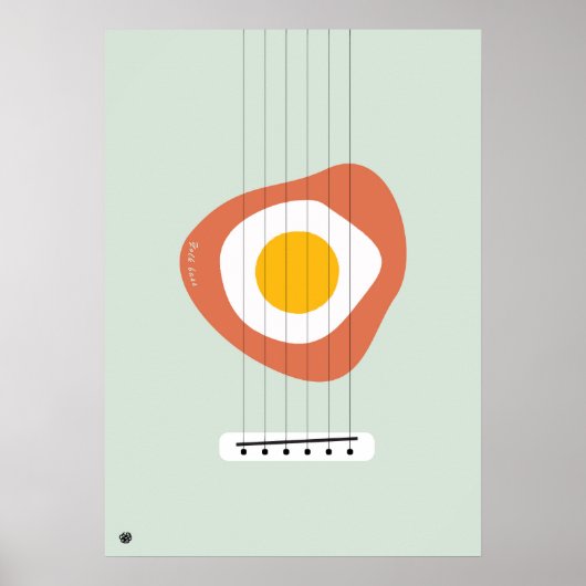 Minimalist Abstract Egg poster with Bass design ポスター (正面)