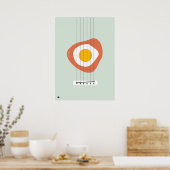 Minimalist Abstract Egg poster with Bass design ポスター (キッチン)