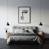 Minimalist Abstract Face Line Art ポスター