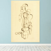 Minimalist Abstract Figurative Line Drawing Vinta キャンバスプリント (インサイチュ (ウッドフロア))