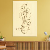 Minimalist Abstract Figurative Line Drawing Vinta キャンバスプリント (インサイチュ (リビング))