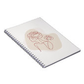 Minimalist Abstract Floral Line Art ノートブック (右側)