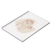 Minimalist Abstract Floral Line Art ノートブック (左側)