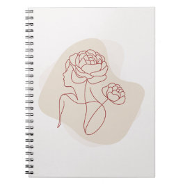 Minimalist Abstract Floral Line Art  ノートブック