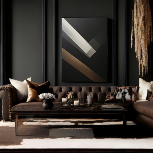 Minimalist Abstract Geometric Diagonal Bands キャンバスプリント