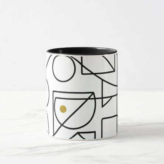 Minimalist Abstract Geometric Line Art Mug マグカップ (中央)