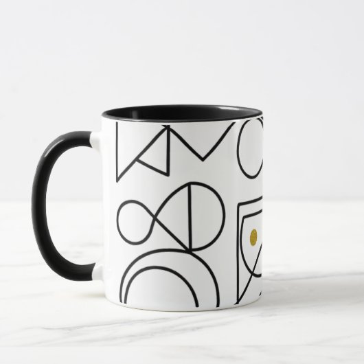 Minimalist Abstract Geometric Line Art Mug マグカップ (左)