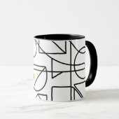 Minimalist Abstract Geometric Line Art Mug マグカップ (正面右)
