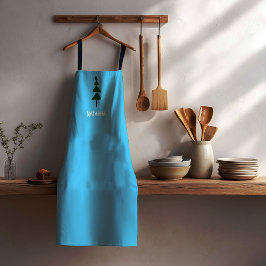 Minimalist Abstract Green Chic Christmas Tree エプロン