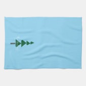 Minimalist Abstract Green Chic Christmas Tree キッチンタオル (横)