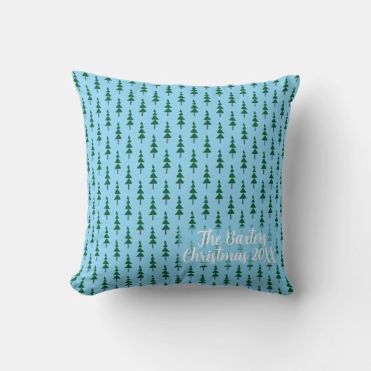 Minimalist Abstract Green Chic Christmas Tree クッション (正面)
