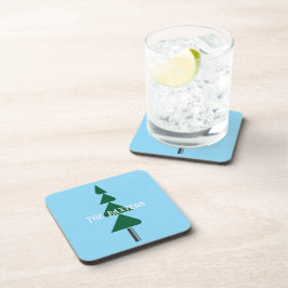 Minimalist Abstract Green Chic Christmas Tree コースター