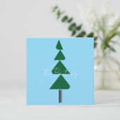 Minimalist Abstract Green Chic Christmas Tree サンキューカード (スタンド正面)