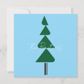 Minimalist Abstract Green Chic Christmas Tree サンキューカード (正面)
