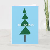 Minimalist Abstract Green Chic Christmas Tree シーズンカード (正面)