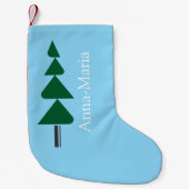 Minimalist Abstract Green Chic Christmas Tree スモールクリスマスストッキング (正面)