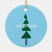 Minimalist Abstract Green Chic Christmas Tree セラミックオーナメント (正面)